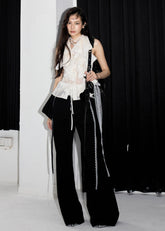Y2K Sheer Ruffle Backless Cami image 2